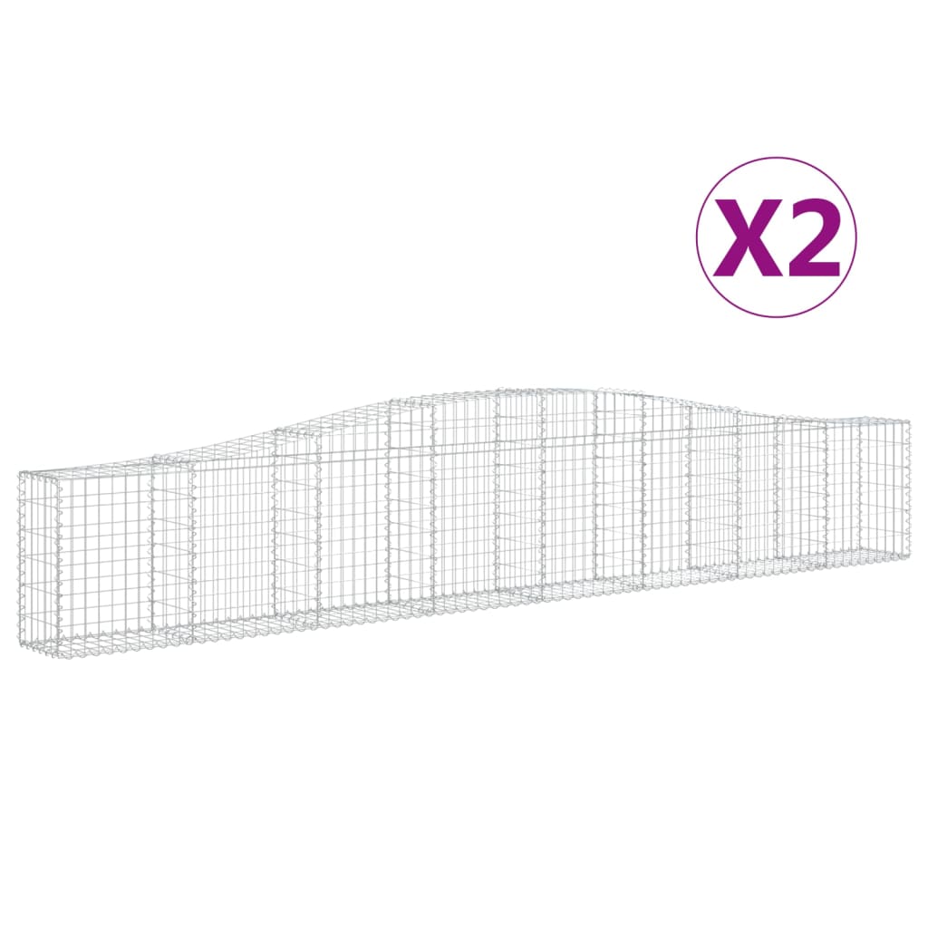 VidaXL Schanskorven 2 st gewelfd 400x30x60 80 cm ijzer