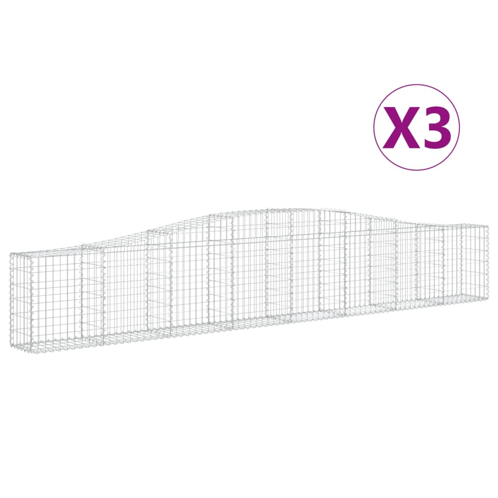 Vidaxl Schans Körbe 3 ST Gewölbe 400x30x60 80 cm Eisen