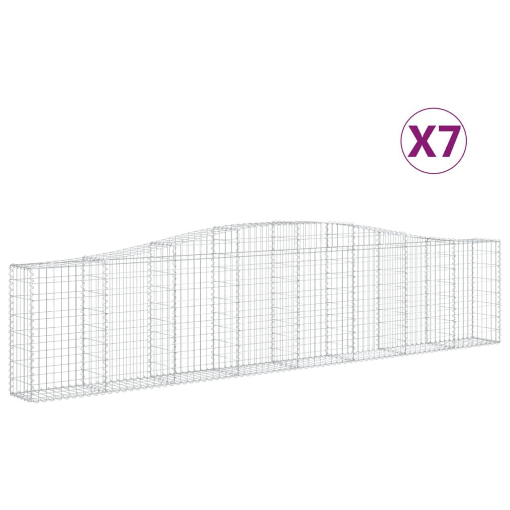 Vidaxl Schans košare 7 St obokano 400x30x80 100 cm železo