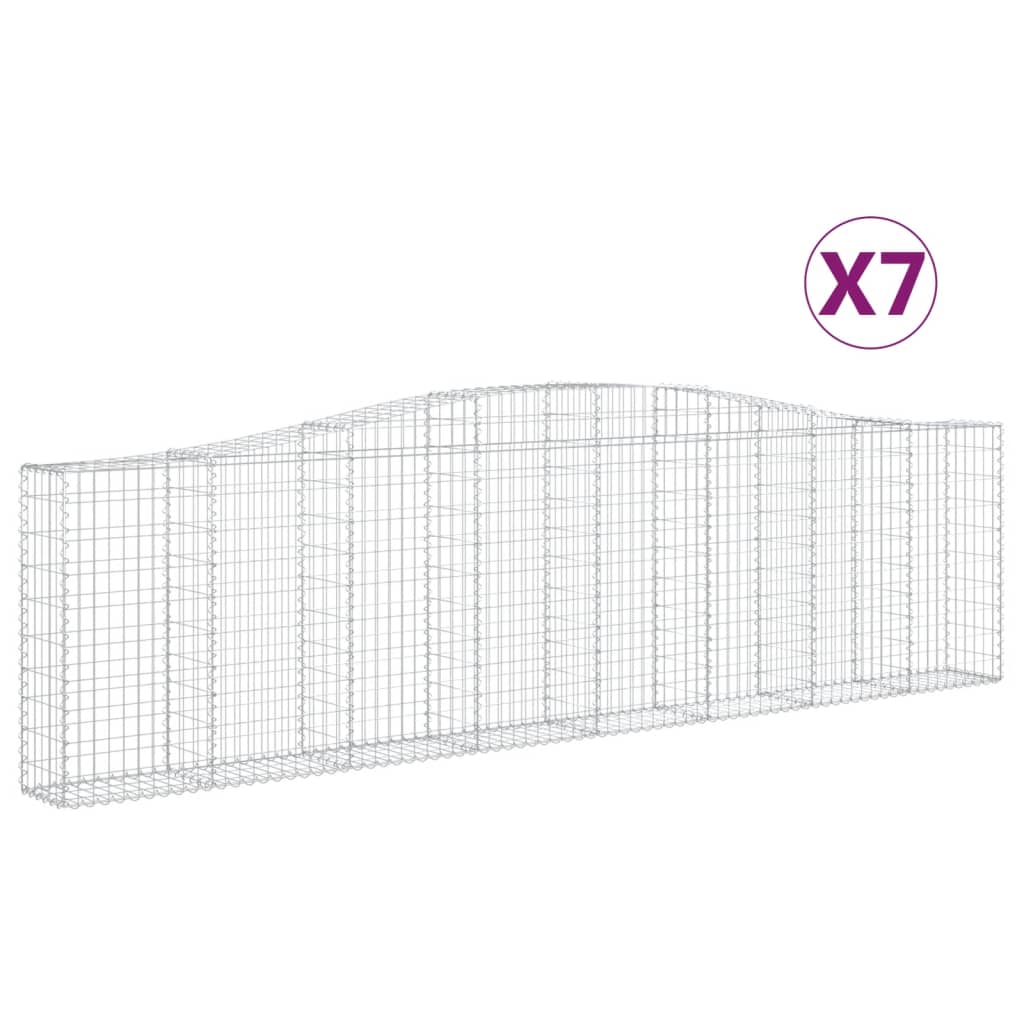 Vidaxl Schans košare 7 St obokano 400x30x100 120 cm železo