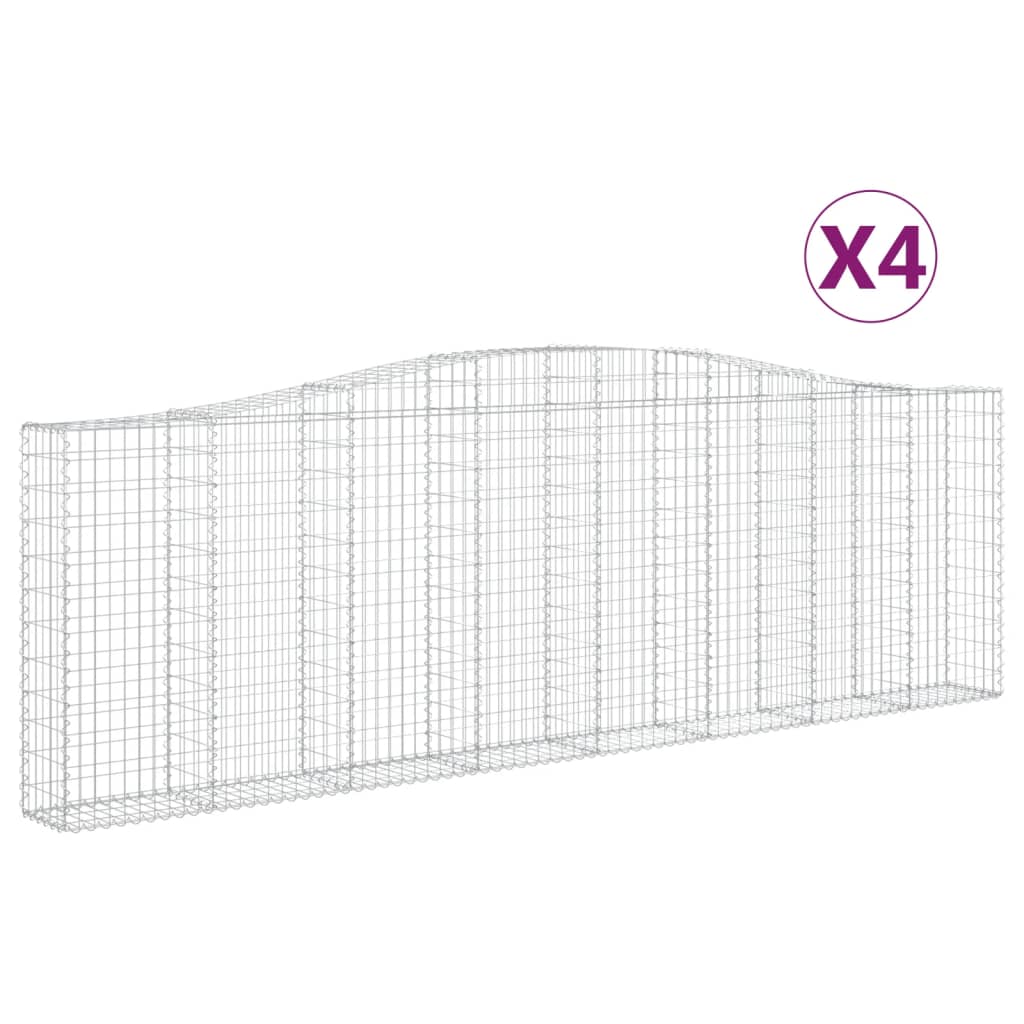 Vidaxl Schans Kosze 4 ST sklepione 400x30x120 140 cm żelazo