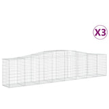 Vidaxl Schans kurver 3 St Vaulted 400x50x80 100 cm galvanisert jern