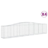 Vidaxl Schiags Kuerf 4 St Vaulted 400x50x80 100 cm galvaniséiert Eisen