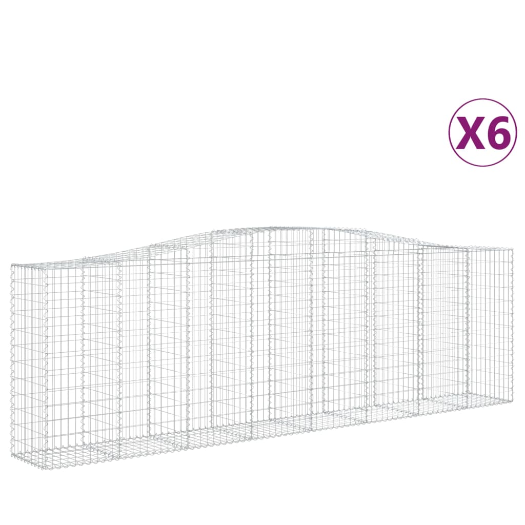 VidaXL Schans baskets 6 st vaulted 400x50x120 140 cm iron