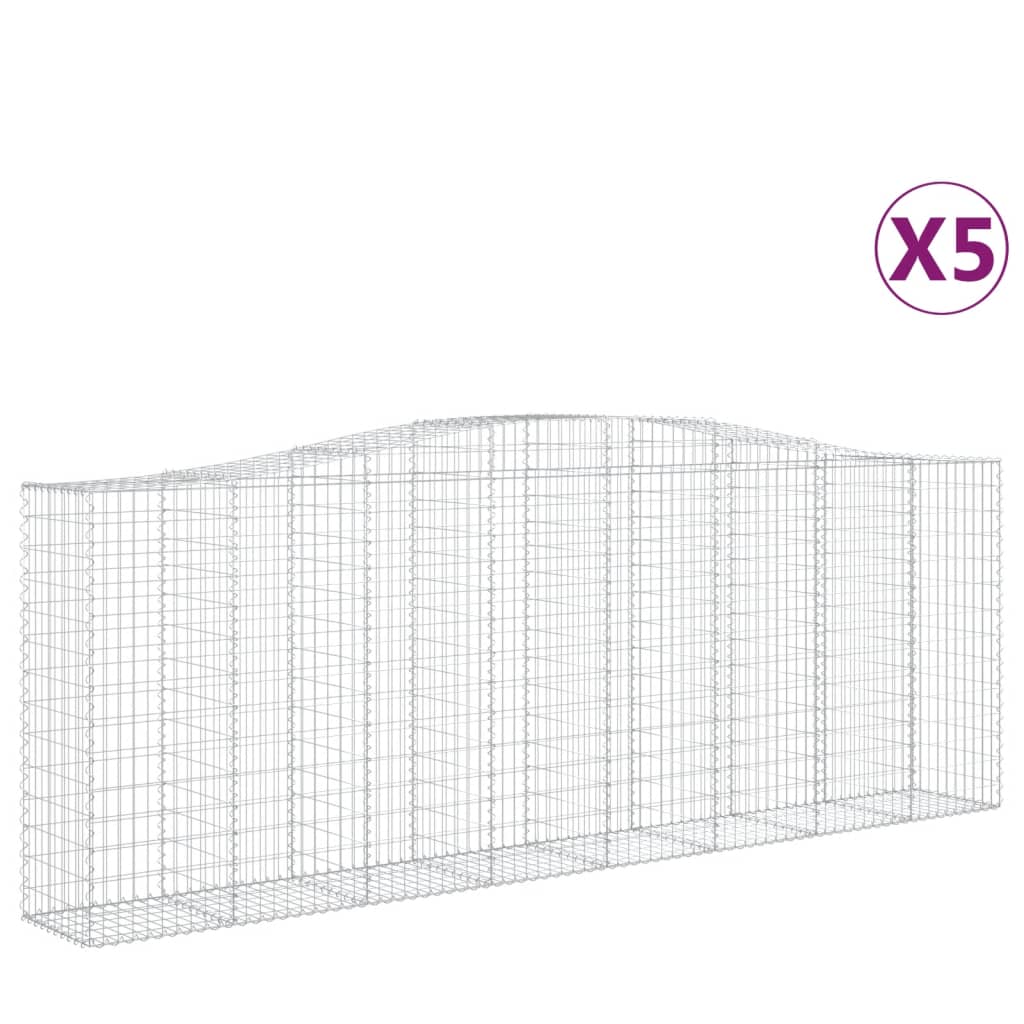 Vidaxl Schans Kosze 5 ST sklepione 400x50x140 160 cm żelazo