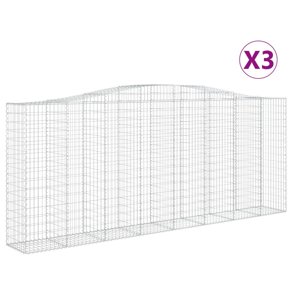 Vidaxl Schans koszyki 3 ST sklepione 400x50x160 180 cm żelazo