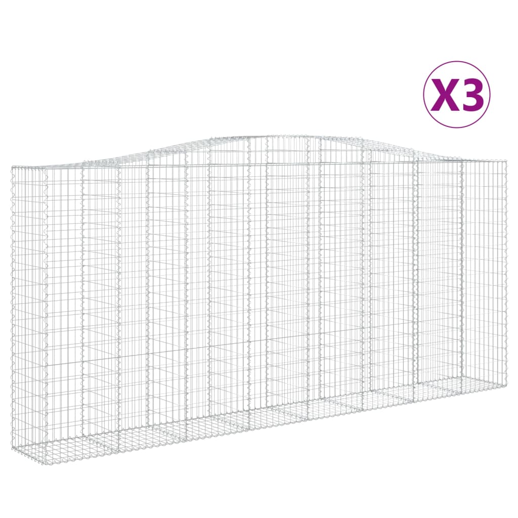 Vidaxl Schans koszyki 3 ST sklepione 400x50x180 200 cm żelazo