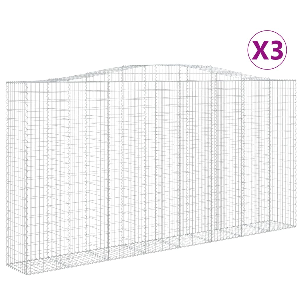 Cestas Vidaxl Schans 3 st 400x50x200 220 cm de hierro