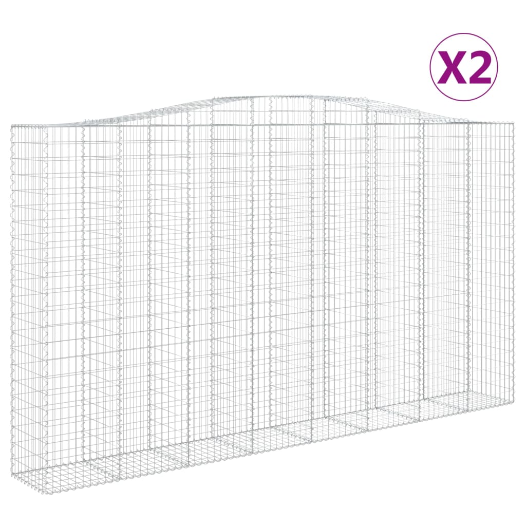 Vidaxl Schans Kosze 2 ST sklepione 400x50x220 240 cm żelazo