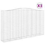 Vidaxl Schans Kosze 3 ST sklepione 400x50x220 240 cm żelazo