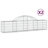Vidaxl schanskorven 2 st gewelfd 200x30x40 60 cm gegalvaniseerd ijzer