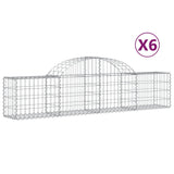 Vidaxl Schans kurve 6 st hvælvede 200x30x40 60 cm galvaniseret jern