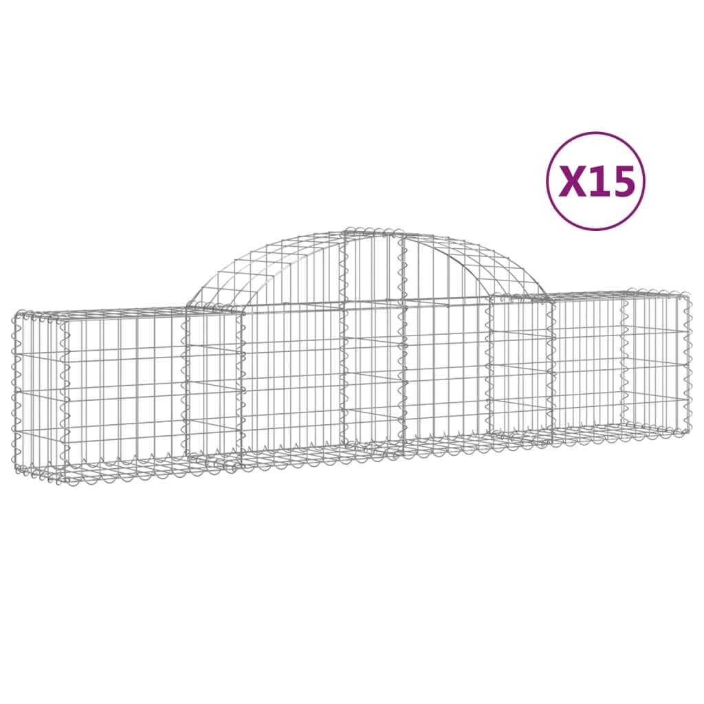 Vidaxl Schiags Kuerf 15 St Vauxed 200x340 60 cm Galavaniséiert Eisen