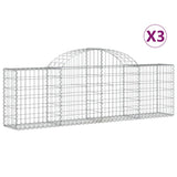 Vidaxl Schans kurve 3 st hvælvede 200x30x60 80 cm galvaniseret jern