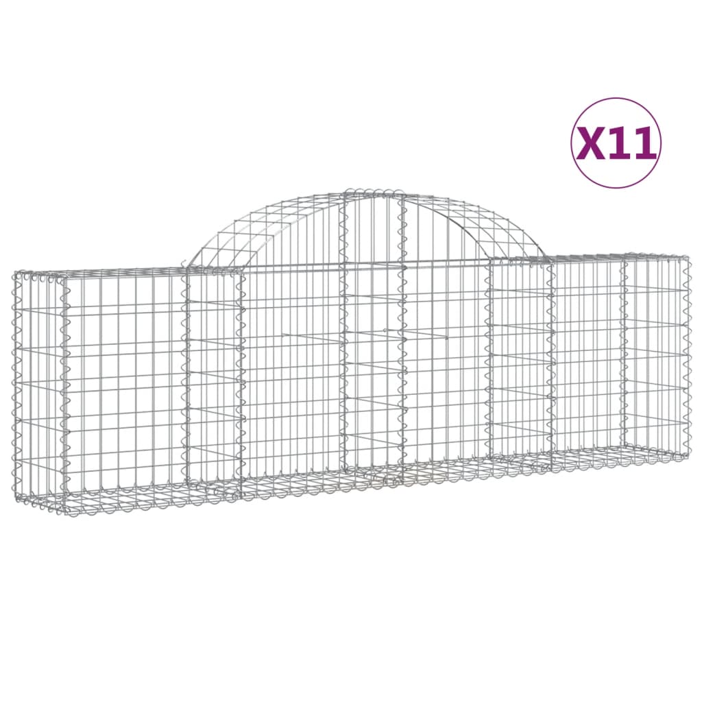 Cestas Vidaxl Schans 11 st 200x30x60 80 cm de hierro galvanizado