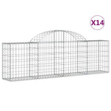 Vidaxl Schans kurve 14 st hvælvede 200x30x60 80 cm galvaniseret jern