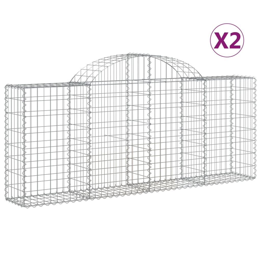 Cestas Vidaxl Schans 2 st 200x30x80 100 cm de hierro galvanizado