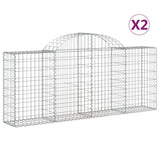 Vidaxl Schans kurve 2 st hvælvede 200x30x80 100 cm galvaniseret jern