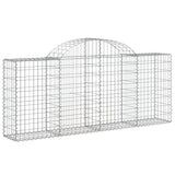 VidaXL Schans baskets 2 st vaulted 200x30x80 100 cm galvanized iron