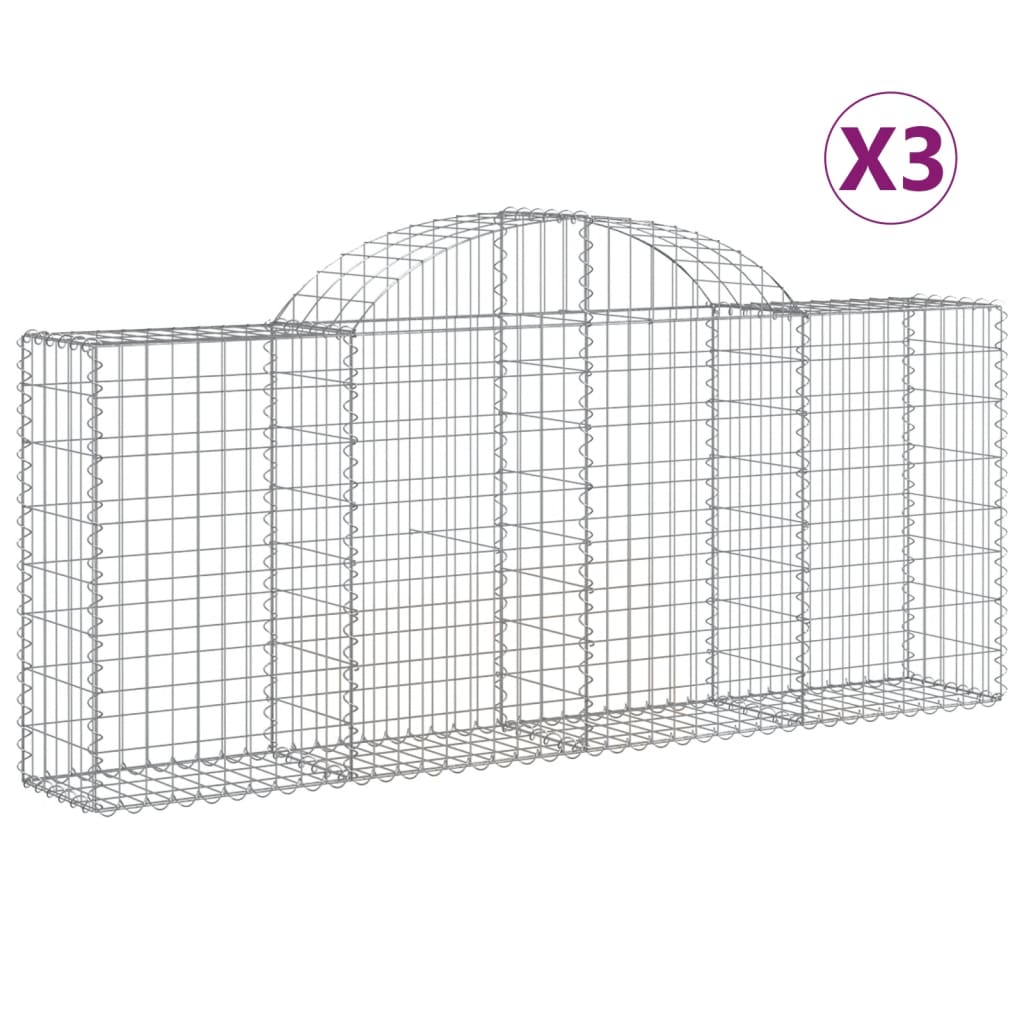 Vidaxl Schans Cesti 3 a volta a volta 200x30x80 100 cm Galvanized Iron