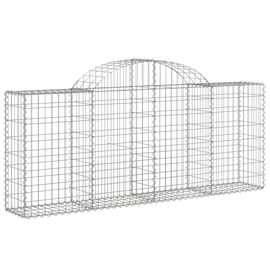 Vidaxl Schans baskets 4 st vaulted 200x30x80 100 cm galvanized iron