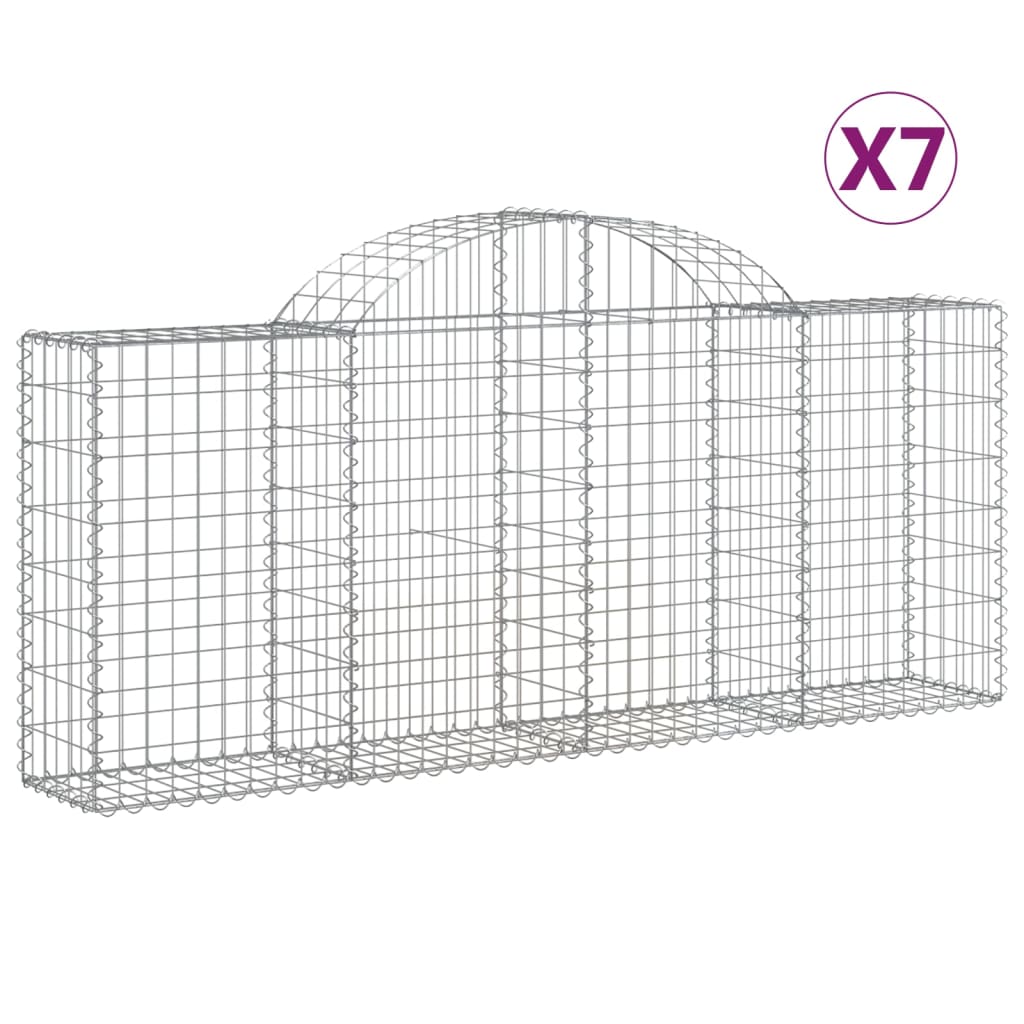 Vidaxl Schans kurve 7 st hvælvede 200x30x80 100 cm galvaniseret jern