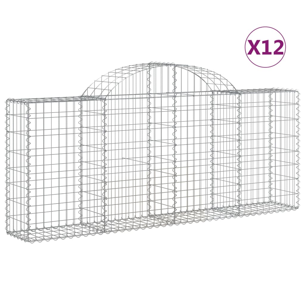 Vidaxl Schans Kosze 12 ST sklepione 200x30x80 100 cm żelazo