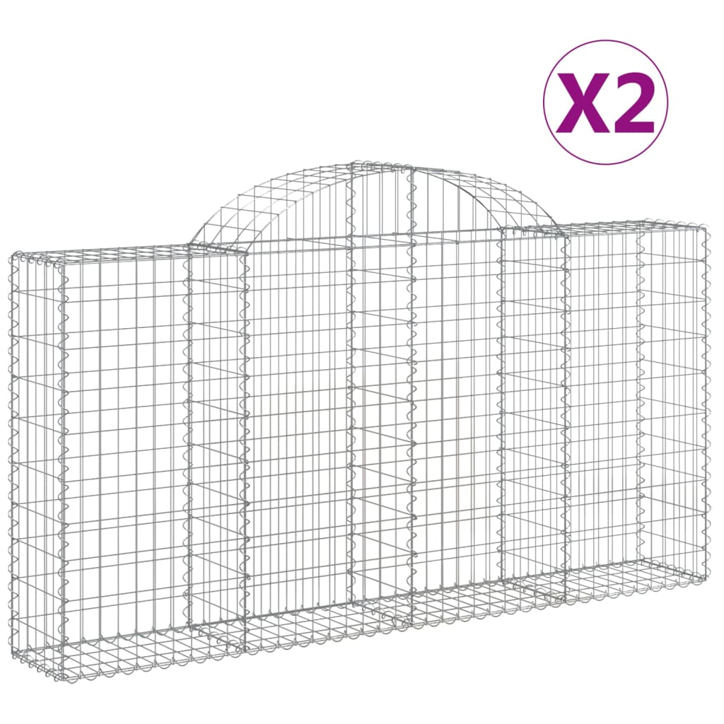 Vidaxl Schans kurve 2 st hvælvede 200x30x100 120 cm jern