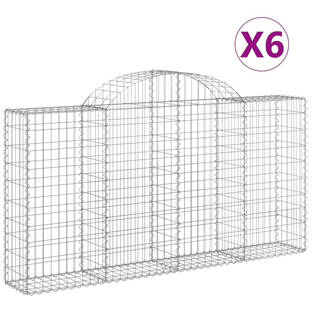 Vidaxl Schans Baskets 6 St. klenulé 200x30x100 120 cm železo