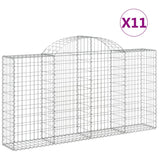 VidaXL Schanskorven 11 st gewelfd 200x30x100 120 cm ijzer