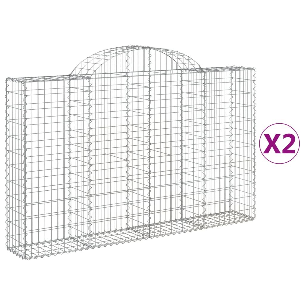 VidaXL Schans baskets 2 ST vaulted 200x30x120 140 cm iron