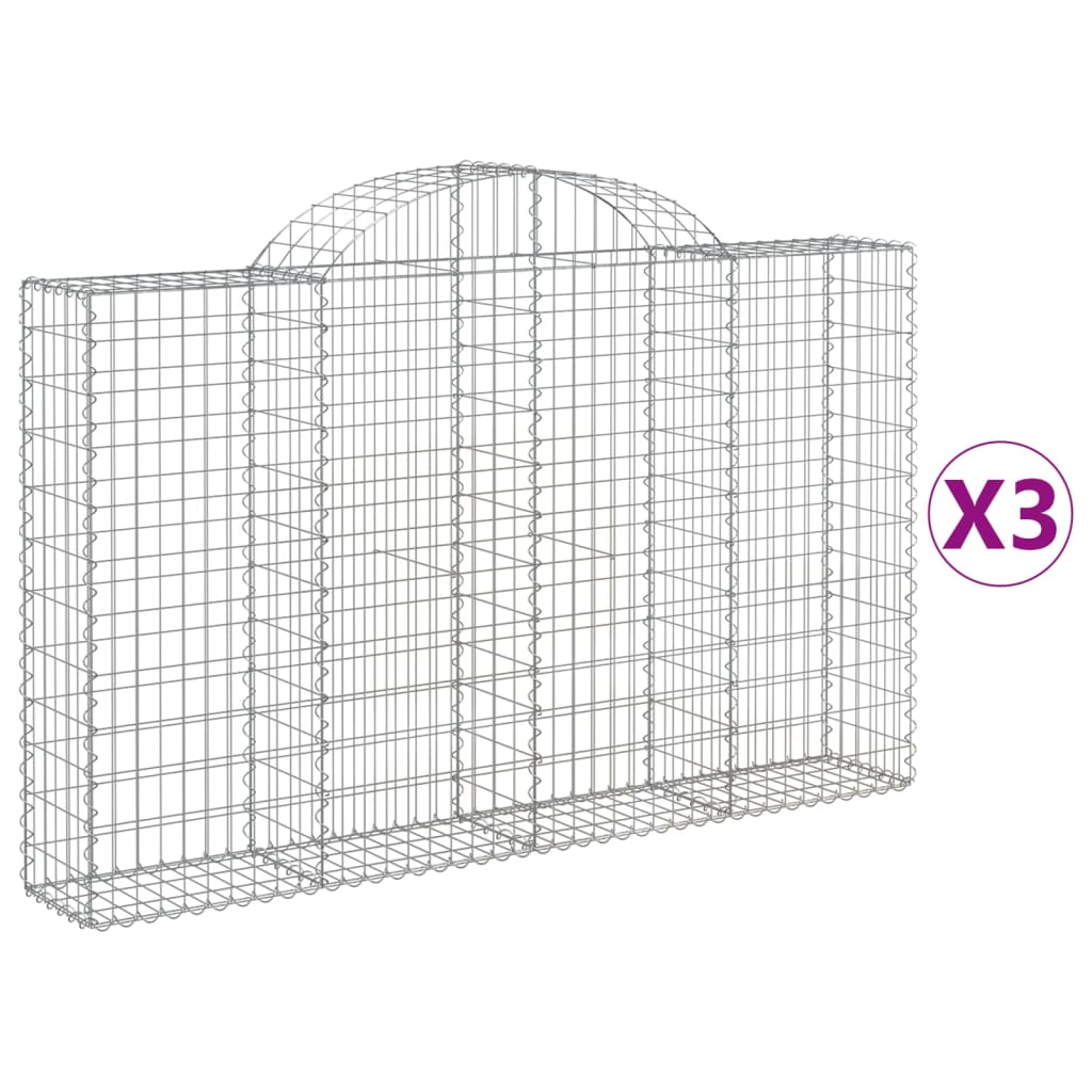 Vidaxl Schans baskets 3 ST vaulted 200x30x120 140 cm iron