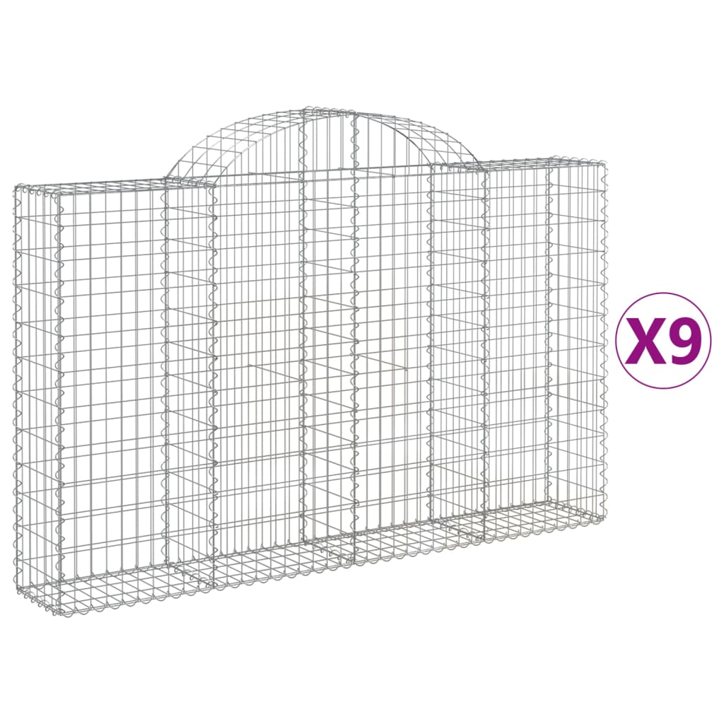 VidaXL Schans baskets 9 ST vaulted 200x30x120 140 cm iron