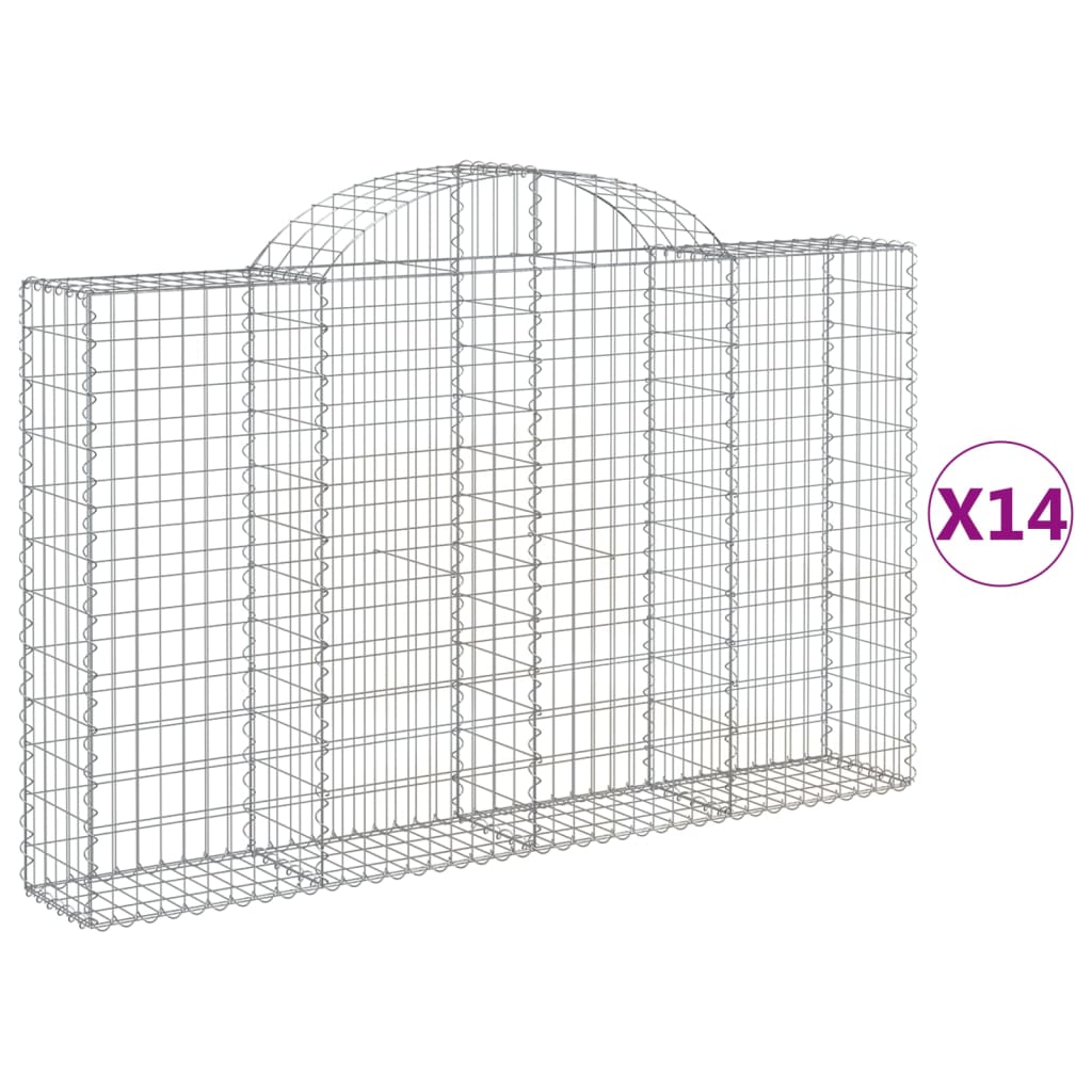 VidaXL Schans baskets 14 st vaulted 200x30x120 140 cm iron