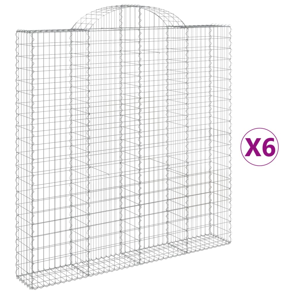 VidaXL Schanskorven 6 st gewelfd 200x30x200 220 cm ijzer