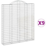 Vidaxl Schans Pankets 9 ST Voûté 200x30x220 240 cm fer