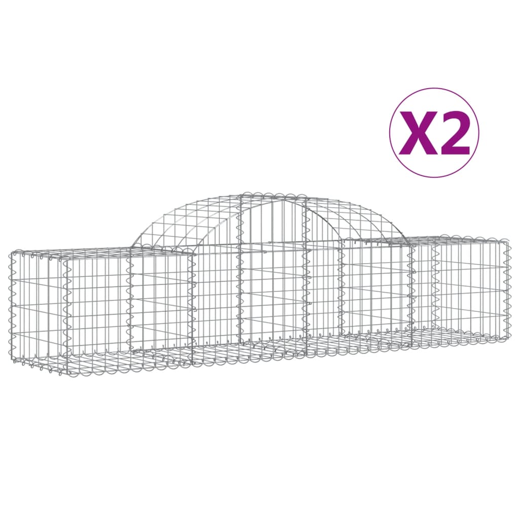 Vidaxl Schans Cesti 2 a volta a volta 200x50x40 60 cm Galvanized Iron