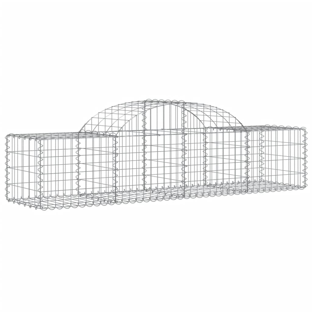 Vidaxl Schans kurve 4 st hvælvede 200x50x40 60 cm galvaniseret jern