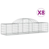 Vidaxl Schans baskets 8 st vaulted 200x50x40 60 cm galvanized iron