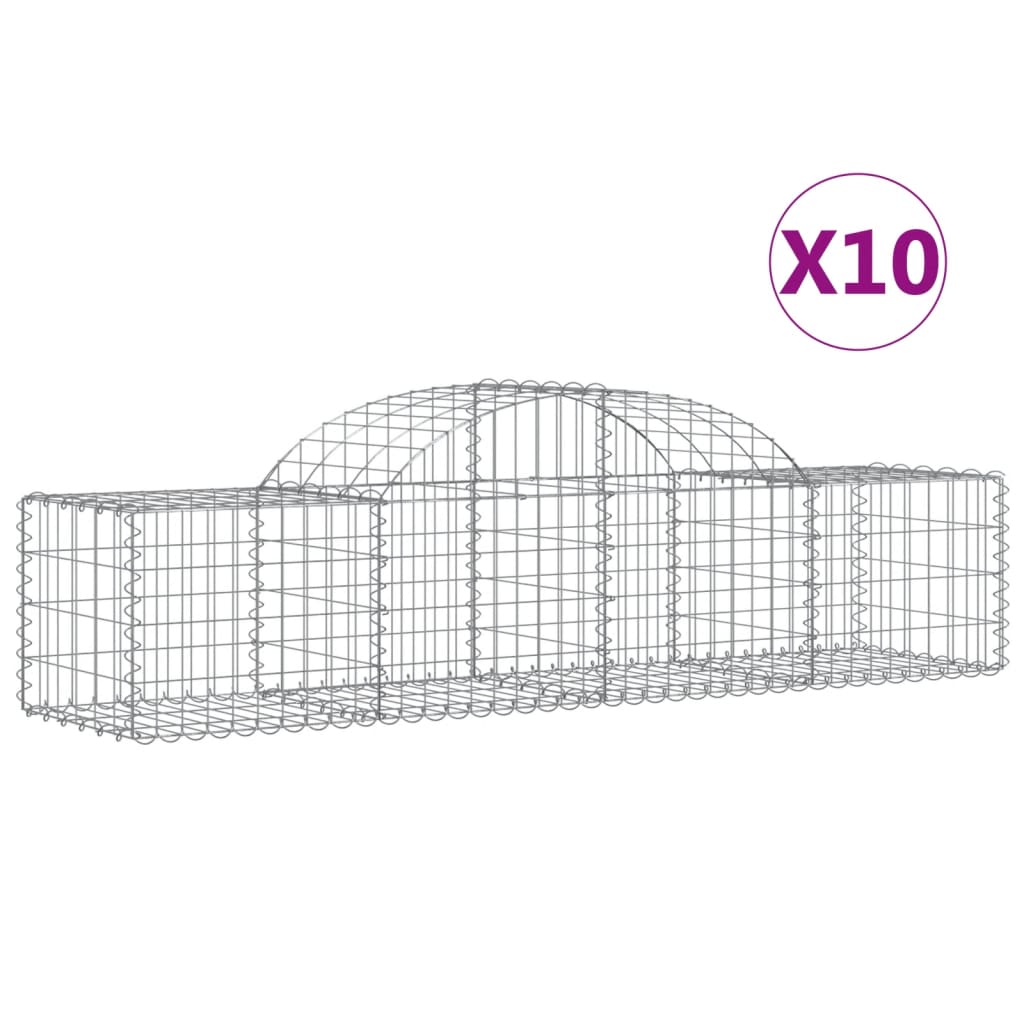 Cestas Vidaxl Schans 10 st 200x50x40 60 cm de hierro galvanizado