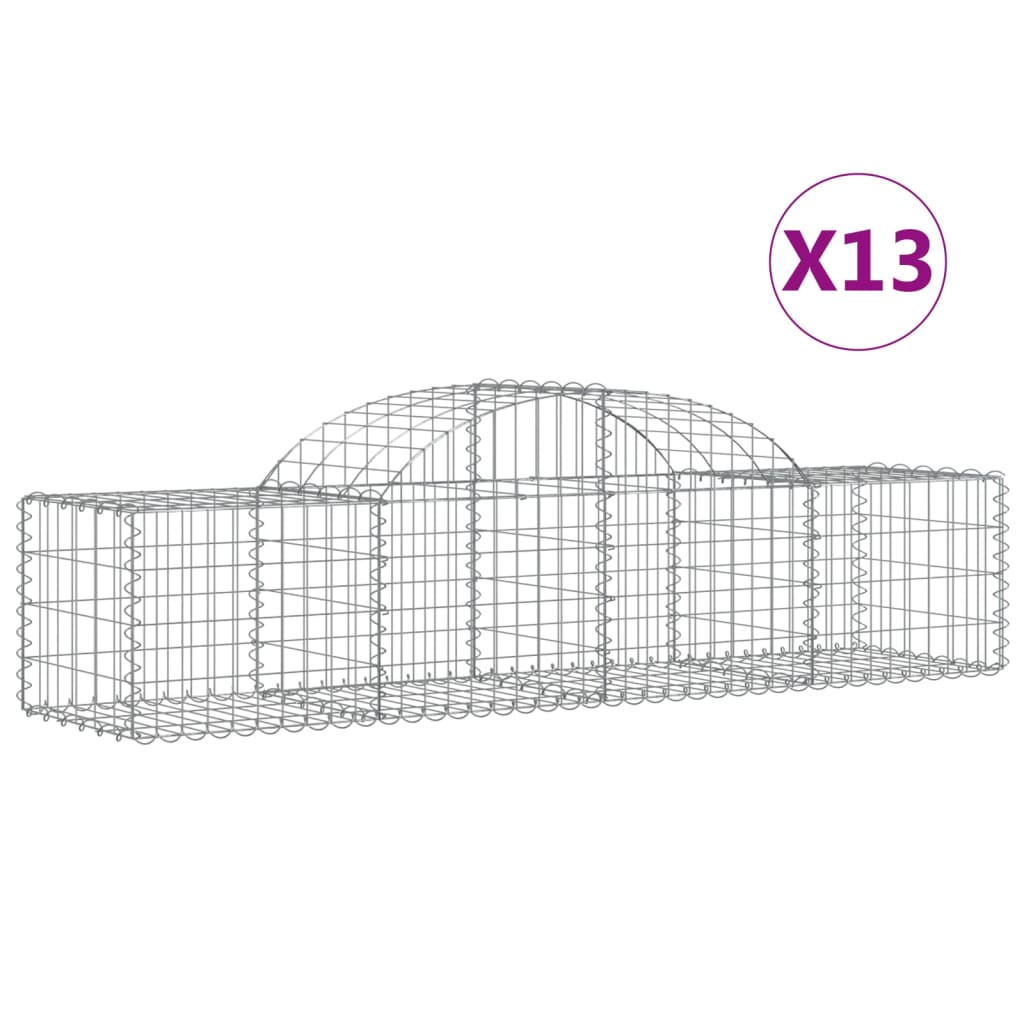 Vidaxl Schans Cestini 13 Stated 200x50x40 60 cm Galvanizzato