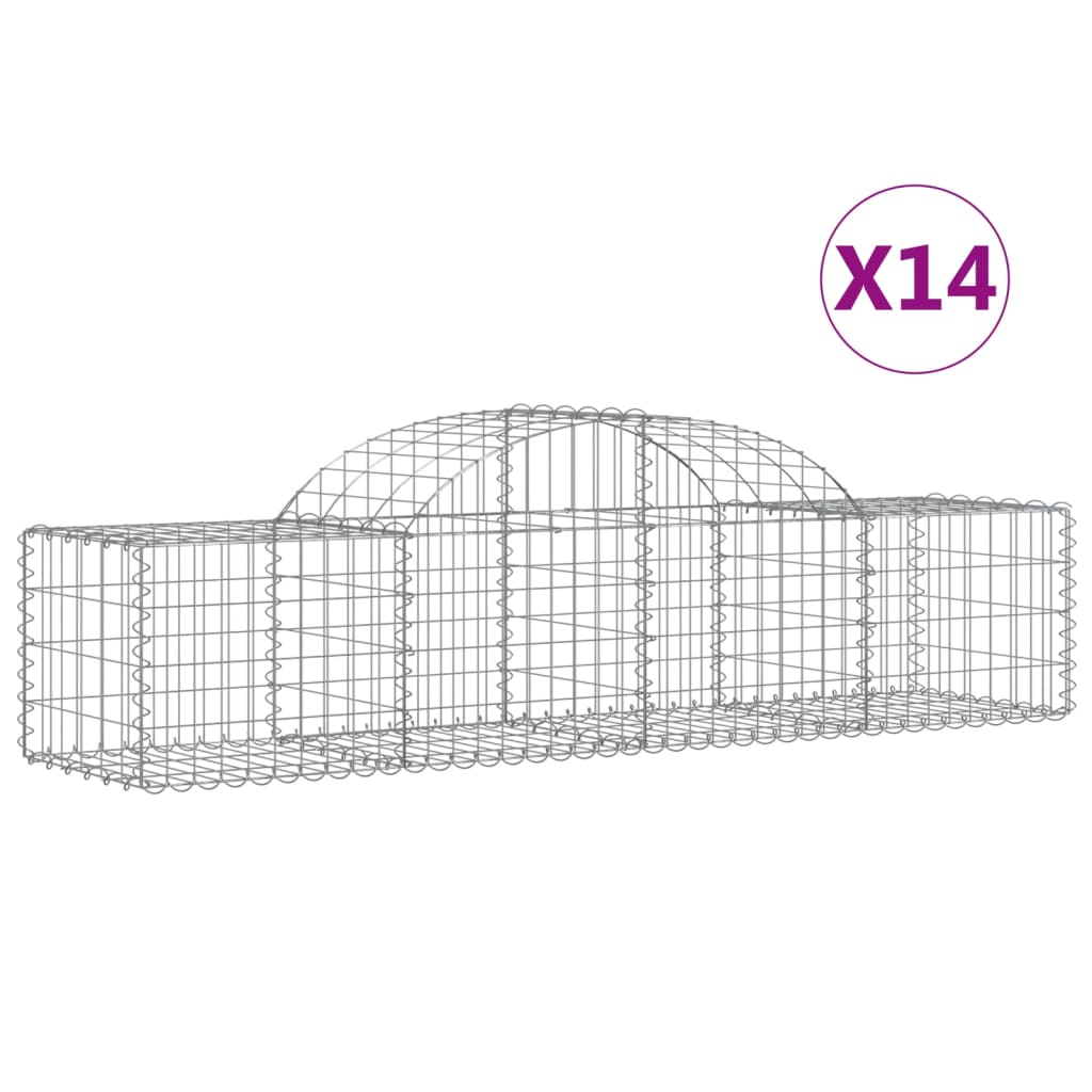 Vidaxl Schans Baskets 14 St. klenul 200x50x40 60 cm galvanizované železo