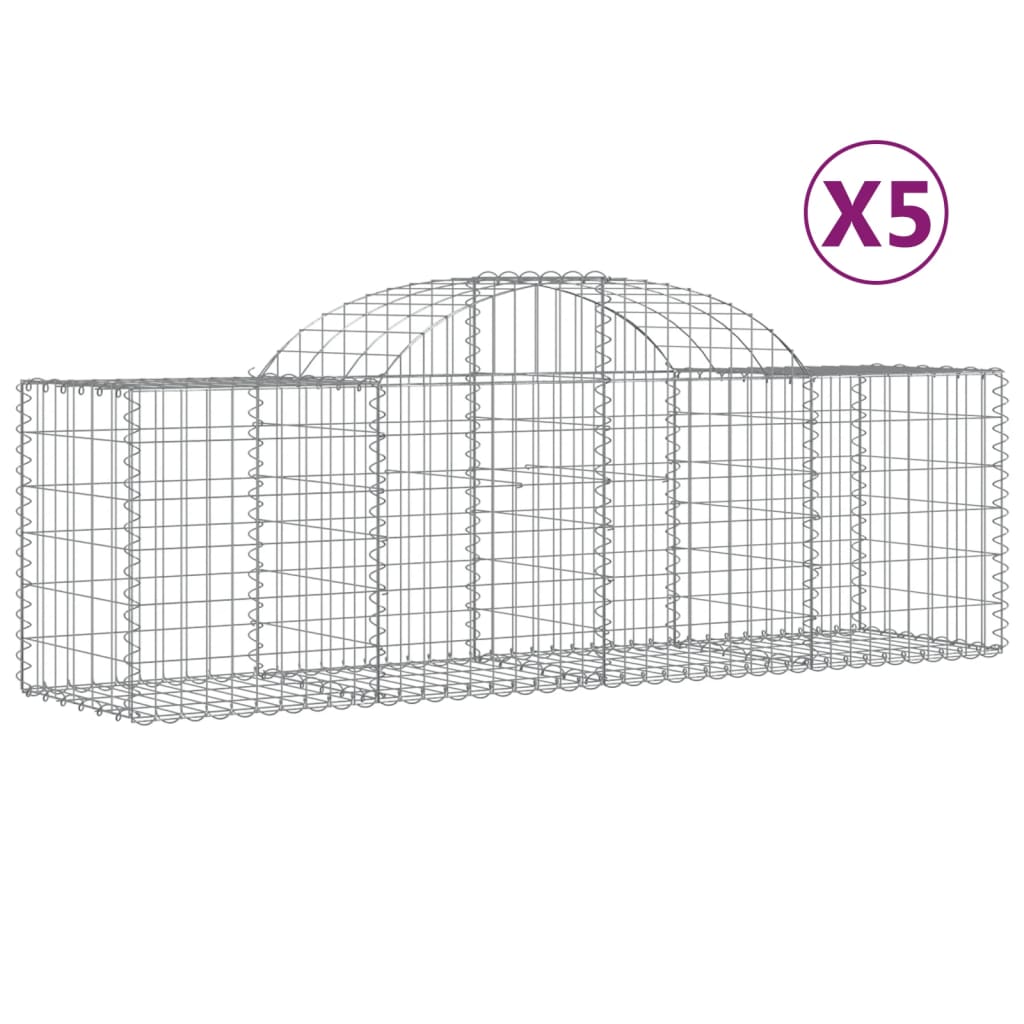 Vidaxl Schans Kosze 5 ST sklepione 200x50x60 80 cm ocynkowane żelazo