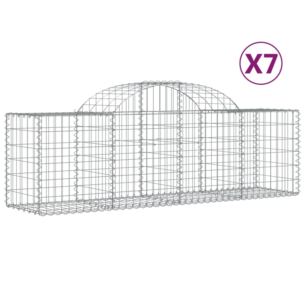 Vidaxl Schans Cesti 7 a volta 200x50x60 80 cm Galvanized Iron