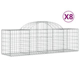 Vidaxl Schans kurve 8 st hvælvede 200x50x60 80 cm galvaniseret jern