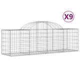 Vidaxl Schans kurver 9 St Vaulted 200x50x60 80 cm galvanisert jern