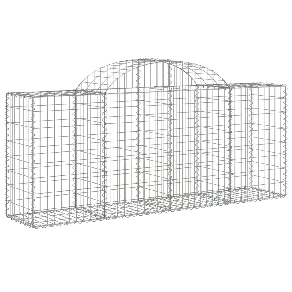 VidaXL Schans baskets 8 st vaulted 200x50x80 100 cm galvanized iron