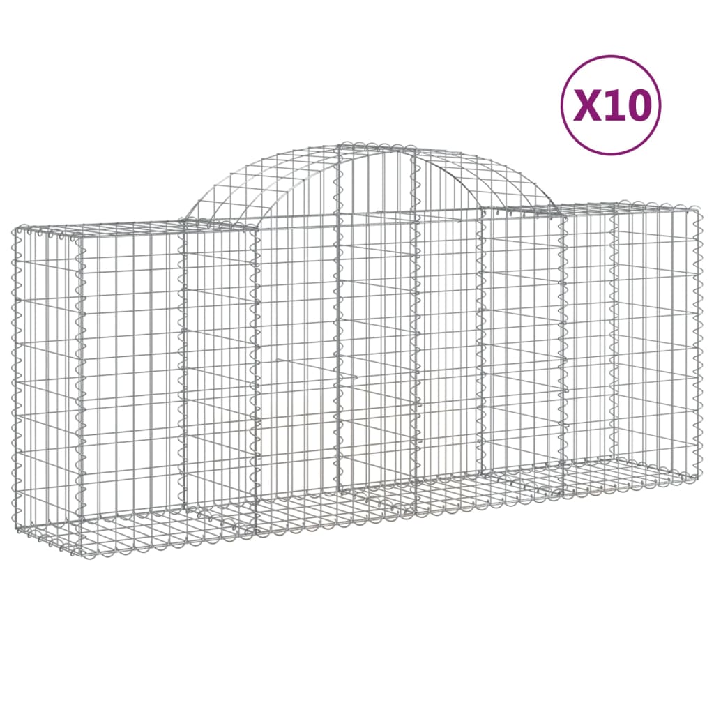 Vidaxl Schans Kosze 10 ST sklepione 200x50x80 100 cm żelazo