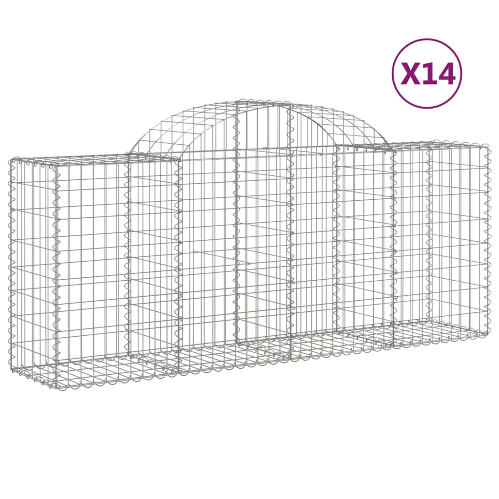 Vidaxl Schans baskets 14 st vaulted 200x50x80 100 cm iron