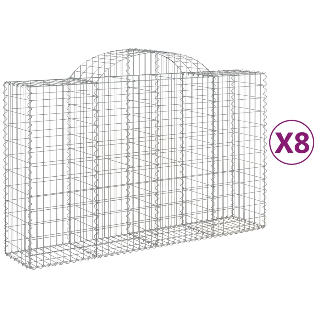 VidaXL Schans baskets 8 st vaulted 200x50x120 140 cm iron